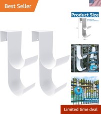 Minimalist Style 2 PCS White Pool Hooks - Durable Hangers for Equipment Storage