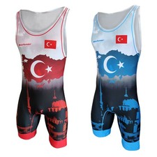 Men's TURKEY Wrestling Singlet Suit Berkner UWW Representative TUR