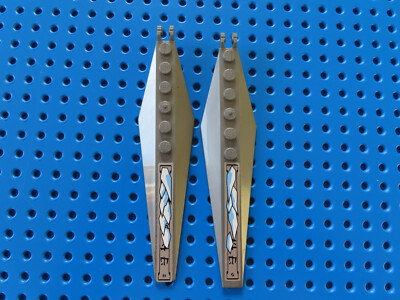LEGO 2 x Flügel Rotor Propeller 3x12  57906pb011 matt silber Sticker li/re 70748