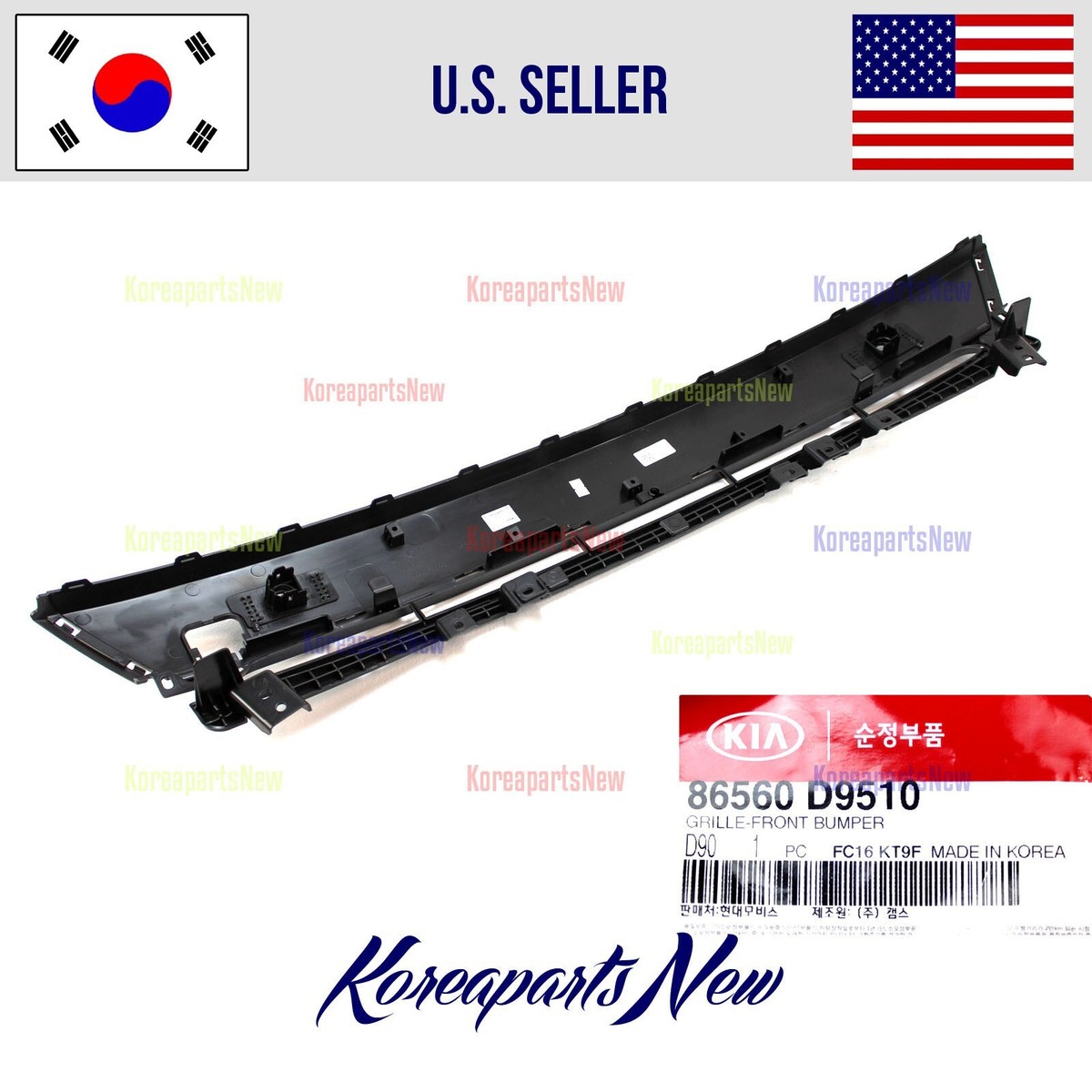 Front Bumper Grille Lower for Sensor 86560D9510 ⭐OEM⭐ Kia 