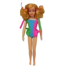 1969 Living Skipper Doll Mattel Golden Blonde Swimsuit Beautiful HAIR EYELASHES