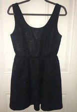 Princess Vera Wang Black Jacquard Little Black Dress Juniors Size 9 EUC Short