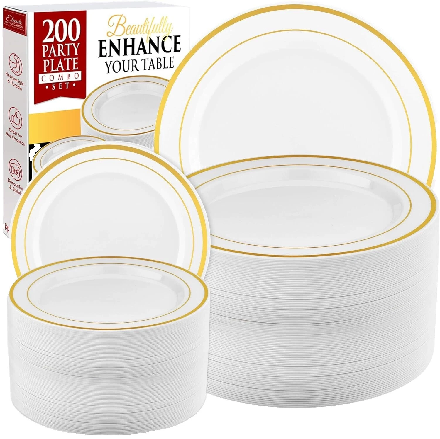 Platos de Vajilla de plástico White