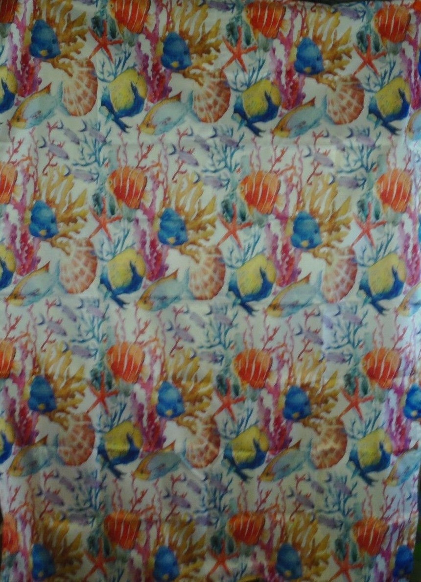 AMBESONNE TABLECLOTH HOUSE DECOR OCEAN ANIMAL MULTI-COLOR WH