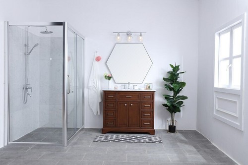 Wall Sconce Glass Shades Chrome Bathroom Dining Room Vanity Light Fixture 28 in - Picture 3 of 11