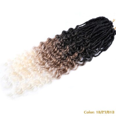 24'' Deep Curly Goddess Locs Crochet Braids Pre Looped Crochet Hair Extensions
