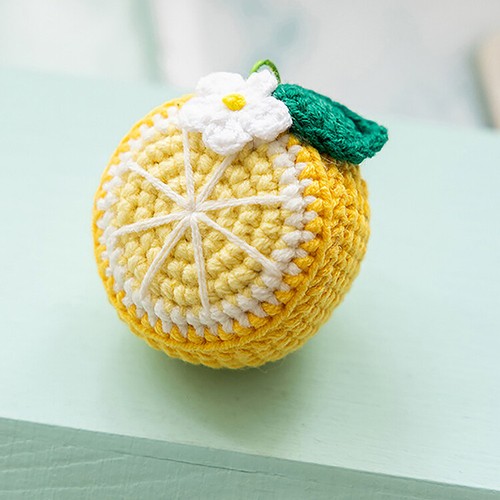 Carino portachiavi fatto a mano cotone tessuto limone regalo per donna ragazza borsa da appendere