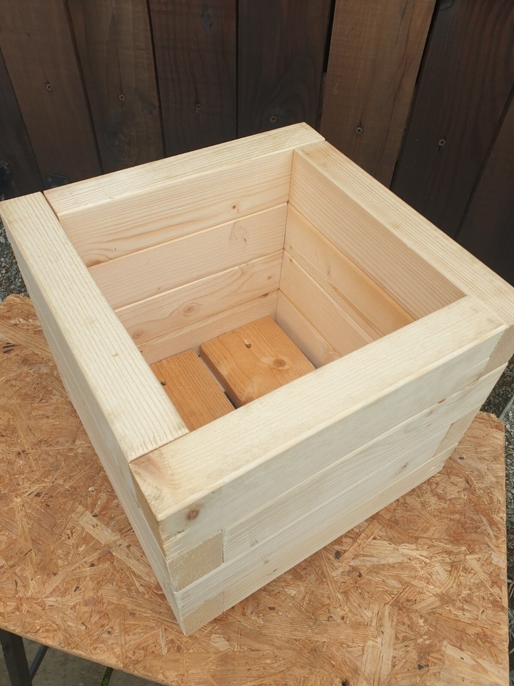 Solid Wood Wooden Pot Box Planter | eBay UK