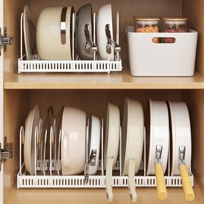 MENGCOOL Erweiterbar Pfannen Organizer Rack, Pfannendeckel Aufbewahrung mit 10 Verstellbaren