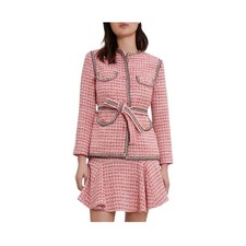 Maje Womens Venetia Two-Tone Tweed Jacket Pin...