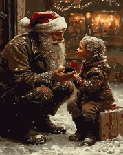 Christmas Santa Claus Paint by Numbers for Adults, DIY Winter Paint by Numbers K