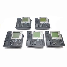  Lot of 5 Cisco 7961 Unified IP Business Telephone 48V PoE Phones No Handsets