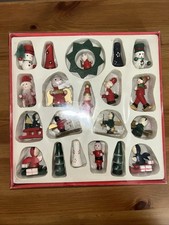 VTG 1980 s Era Wooden Christmas Ornaments 20 pcs NIB Santa Angel Tree Sled