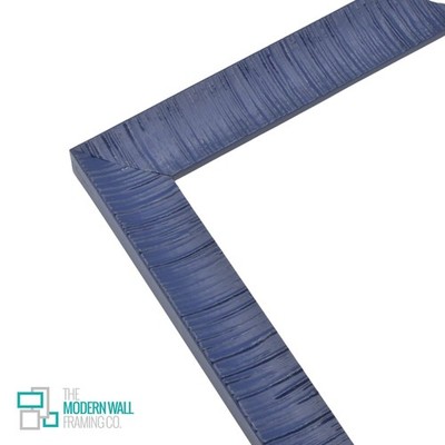 Rippled Wood Custom Dark Blue Picture Frame
