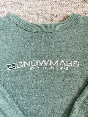 Vintage Ragwear Aspen Snowmass Colorado Green Crewneck Sweatshirt Size L Ski