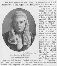 ARCHIBALD LEVIN SMITH High Court Judge - Antique Print 1900