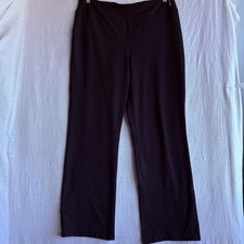 Land s End XL/T 18 Pants Sport Knit Straight Leg Pull On Black Pockets Athletic