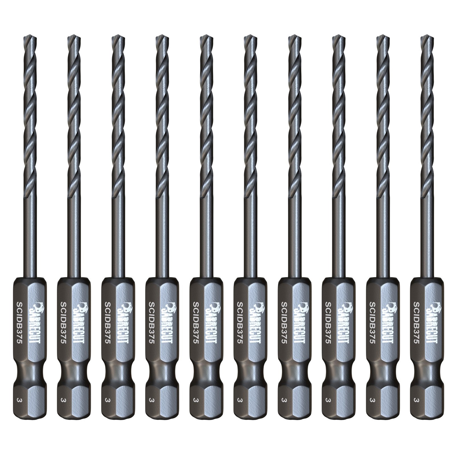 10 x 3mm - HSS Impact Drill Bits With Quick Change Hex Shank (Bulk)