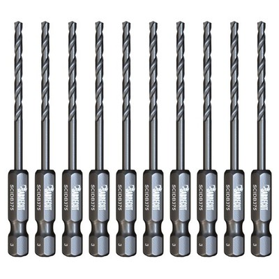 10 x 3 mm - HSS Schlagbohrkronen mit Schnellwechsel-Sechskantschaft (Bulk)