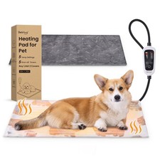 Heated Cat Bed, Dog Heating Pad 28" 18" Two Replaceable Cover Adjustable Tem...