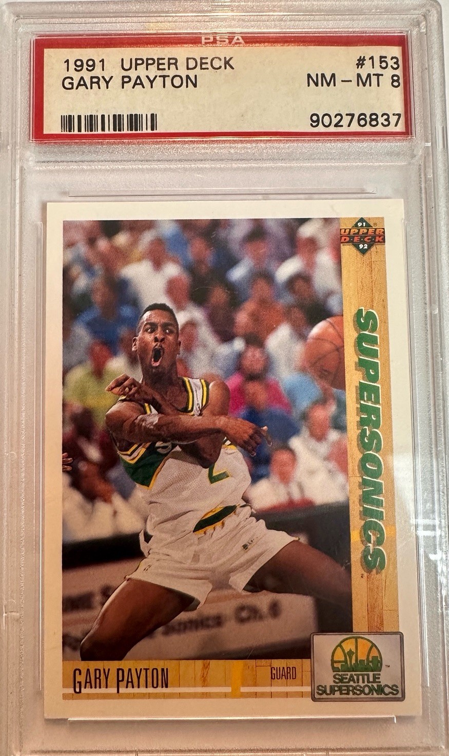 1991-92 Upper Deck Gary Payton #153 PSA 8 Gem Mint Basketball Card