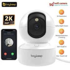 Wireless 5G WiFi Security Camera System 2K Smart Indoor Night Vision Wired Cam