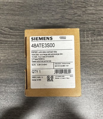 SIEMENS 48ATE3S00 ESP200 Overload Relay 10-40 AMP 3UB8123 4EW2