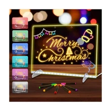 LED Note Board with Colors, Acrylic Dry Erase Board with Light, 13.... Fast Ship