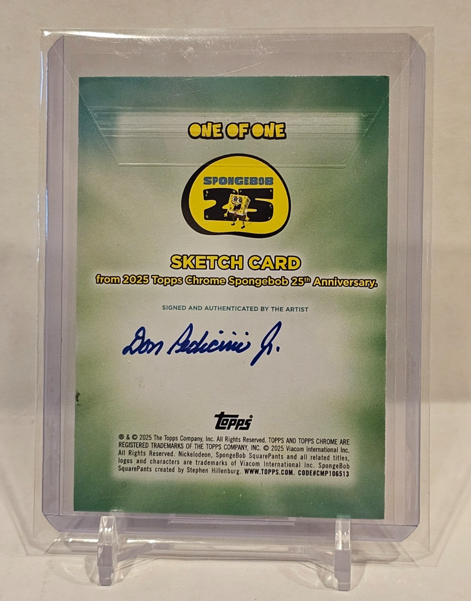 2025 Topps Chrome SpongeBob 25th Anniversary 1/1 Sketch Card