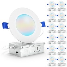 Sunco 12 Pack 4 Inch LED Recessed Lights, Canless Ceiling Light Slim, 650 LM