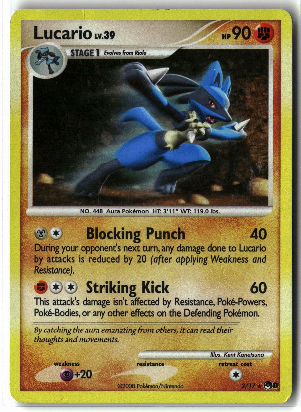 2008 Lucario ⭐️ 2/17 Holo Rare POP Series 8 Pokemon HP