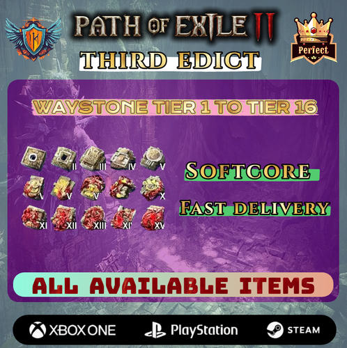 🔥Path of Exile 2 third edict🔥 Waystone Tier 1 to Tier 16 and Precursor Tablets - Picture 1 of 3