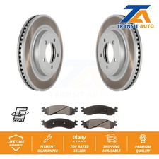 Coated Disc Brake Rotor Semi-Metallic Pad Front Kit For Ford Explorer Sport Trac