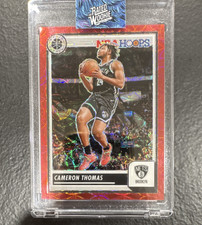 2023-24 Panini NBA Hoops Premium Stock Cameron Thomas Red Prizm /88 #130 Nets