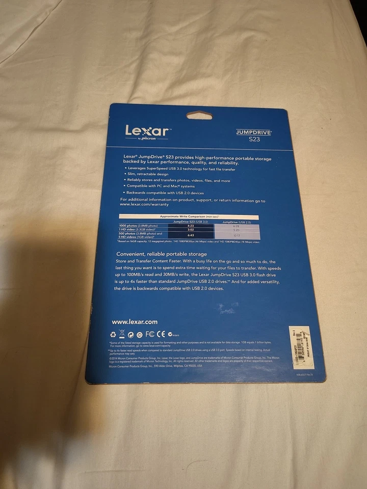 NIB Lexar Jumpdrive S23 USB 3.0 3x16gb Flashdrive Retractable - Image 2 of 2