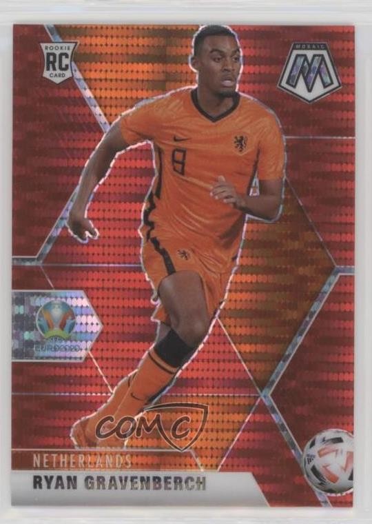 2021 Panini Mosaic UEFA Euro 2020 Red Pulsar Prizm Ryan Gravenberch #148 0ms6