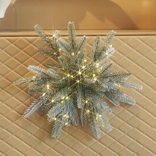 Flocked Snowflake Lights with Timer Battery Operated and USB Plug in 18IN, Li...