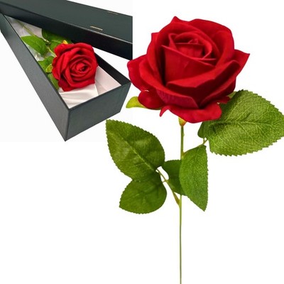Einzelne rote Rose Geschenkbox romantisches Geschenk für Freundin Frau Freund Ehemann