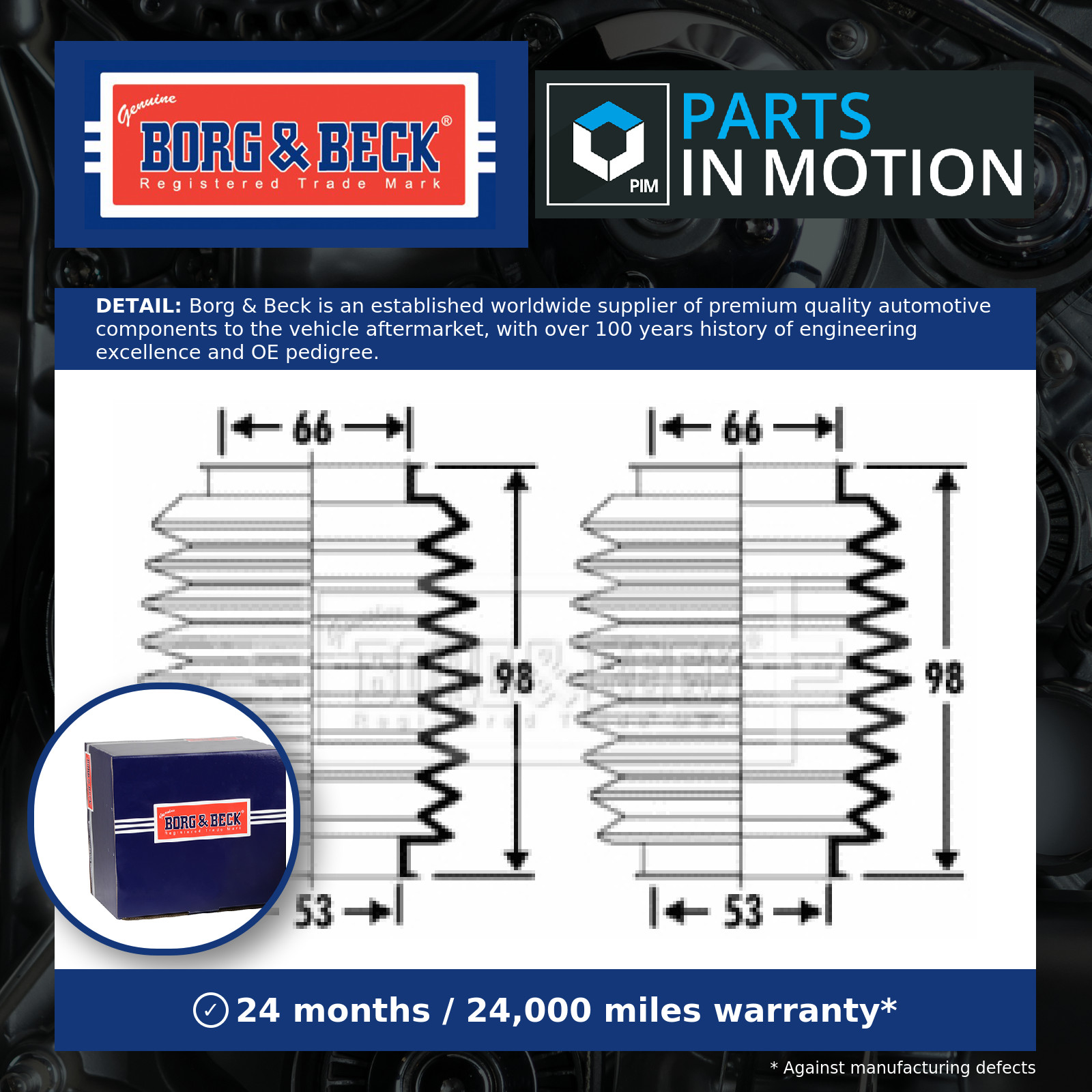 Steering Rack Boot BSG3265 Borg & Beck Gaiter Bellow Genuine Quality Guaranteed