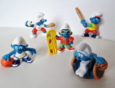5 teiliges Schleich Schlumpf Set McDonalds Happy Meal Kollektion Sport