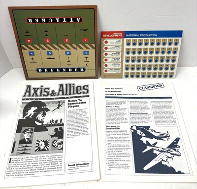 1984 MB Axis & Allies Spring 1942 Game *Replacement Parts ONLY *Manuals & Charts