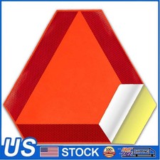 Car Slow Moving Vehicle Sign Reflective Safety Triangle Orange Sticker 14x16"