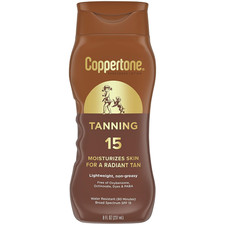 Tanning Sunscreen Lotion, SPF 15, Lightweight and Non Greasy Sunscreen, Water Re