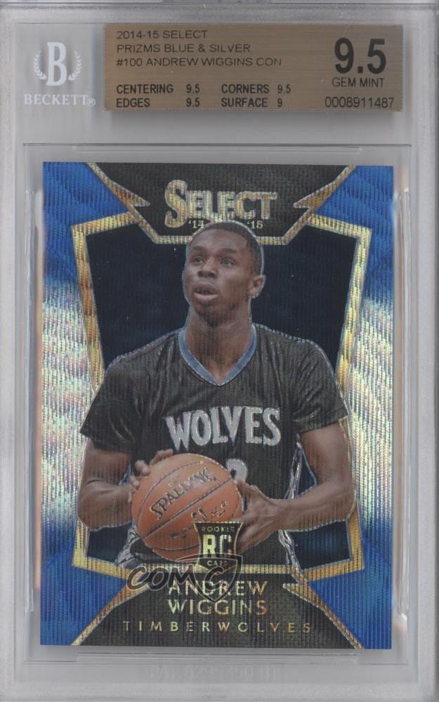 2014-15 Select Concourse Blue & Silver Prizm Andrew Wiggins BGS 9.5 GEM MINT v9t