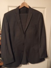 Kenneth Cole New York Men's Black 2 Piece Suit 46L W 40 Has Minor Imperfections