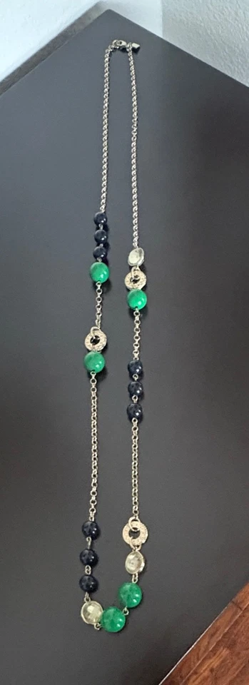 Banana Republic Mad Men Programa de TV Cristal Bola Collar Cuentas Largas Verde Azul NUEVO Foto 4 de 4