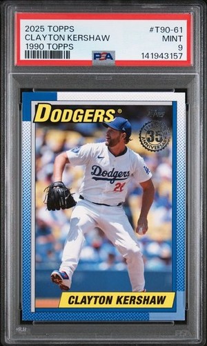 2025 Topps '90 Topps #T9061 Clayton Kershaw Los Angeles Dodgers PSA 9