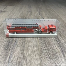Busch Automelle Fire Truck Hook Ladder 46004 HO Scale 1:87 Lafrance Germany Red