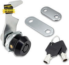 1Pack Toolbox Lock with Keys 5/8 Inch Black Cabinet Locks Keyed Alike Tubular Ca