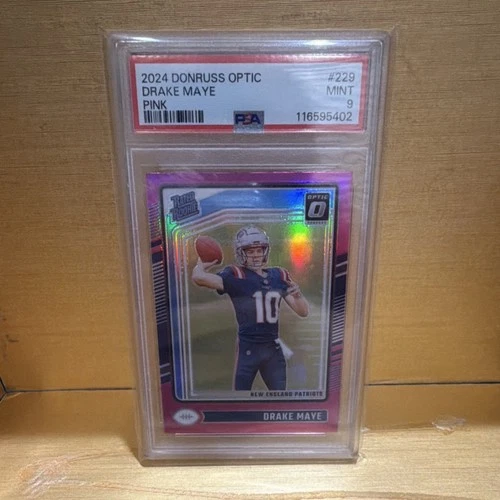 2024 Panini Donruss Optic Rated Rookie Drake Maye Pink Prizm #229 Patriots PSA 9